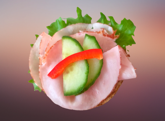 Bread roll dark boiled ham