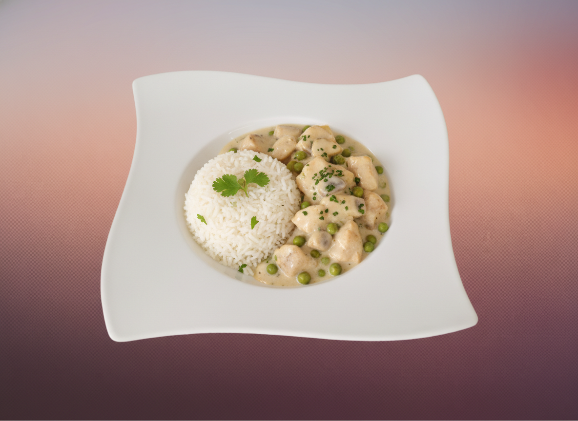 Hühnerfrikassee mit aromatischem Jasminreis
