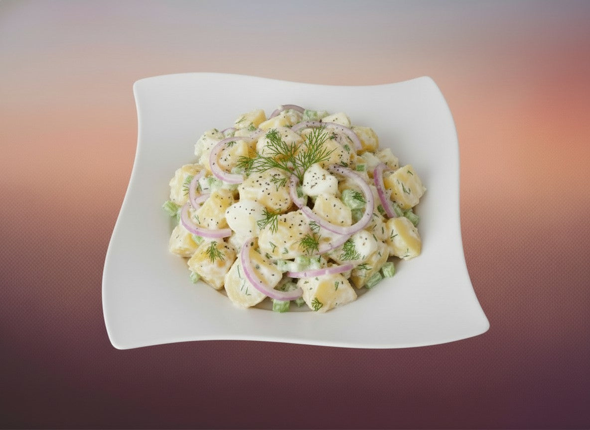 Homemade vegetarian potato salad